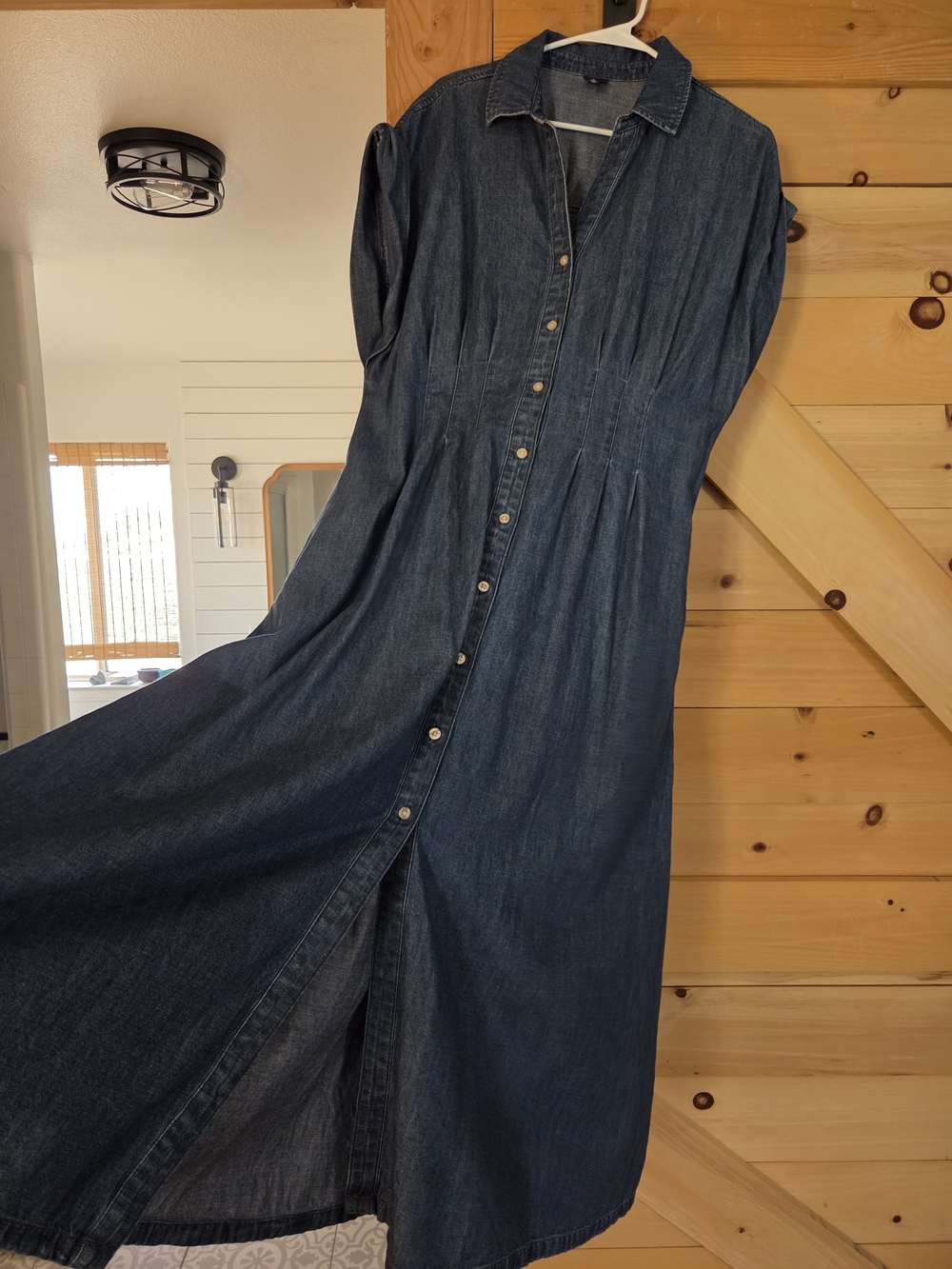 Gap Classic Dark Blue Denim Button-Front Midi Dress